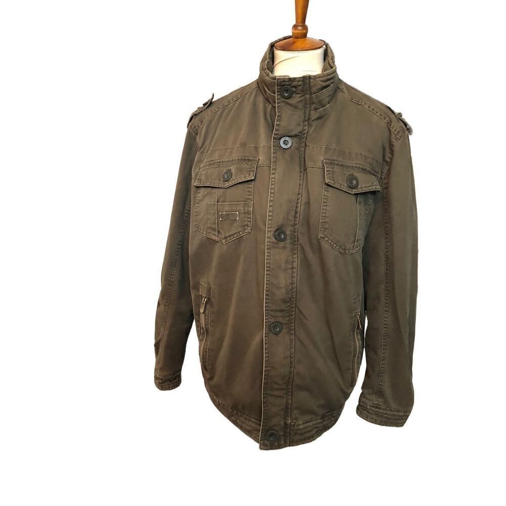 Vintage Continente gorpcore canvas green utility quilted vintage jacket